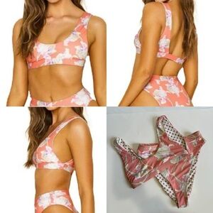 Dippin Daisy's Bikini Set Coral Tulip Floral